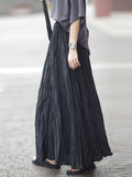 Myoism Folded Half-Dress Woman 2025 Spring And Summer New Big Swing Long Dress Simple Lazy Feeling 100 Folds Skirt