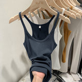 Spice Girls Knitted Sling Vest Women In Spring And Summer 2025 New Slim Slim Short Outer Wear Sleeveless Small Top