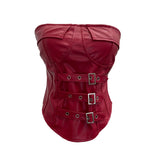 Street Breeze Leather Buckle With Chest With Chest Cushion Anti-Slip Wrapped Chest Vest Pu Leather Top 2781