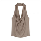 Korean Version Of The Neck Hanging Neck Sling Vest Women Summer 2025 New Sleeveless Slimming Back Cover On The Head Tide