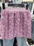 Korean Temperament White High-Waisted Three-Dimensional Rose Decorated With Feminine Short Skirt Sweet Age-Retraction A-Word Ass-Buffed Short Skirt