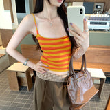 Spice Girl Style Slender Striped Vest T-Shirt Girl 2026 New Fry Street Unique And Beautiful Suspension