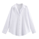 2025 Summer New Women's Cotton Loose Leisure Long-Sleeved Oxford Shirt Women 8855853