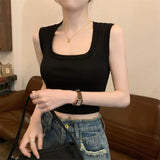 Summer New Generous Tie Sling Vest Commuting Slim Thin Open Umbilled Collar Collar Sexy Blouse Woman