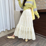 2026 New Fashion Embroidery Splicing Skirt High Waist Tight Design A-Word Solid Half-Body Skirt