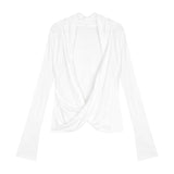Lace Splicing Fake Two-Piece Rivet T-Shirt Spring Repair Pure Sister Style White Long-Sleeved Shirt