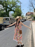 Dopamine Girl Floral Sling Dress Women's Summer 2025 New Lace Splicing Show Slim Age Skirt