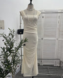 Real Shoot ñÞÖåÍø ¶ÖåÍø Side-Shoulder Vest Dress With Hip Slimming Long Dress With Inner Lining 8831