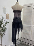 Real Shot With Chest Pad Anti-Slip Strip Net Yarn Printing Tector Woman Thin Perene Single-Layer Irregular Dress 1309