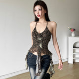 2025 Summer Pure Desire To Pry People Three-Dimensional Flowers Hanging Sleeveless Vest Women Slimming Irregular Lotus Leaf Side Top