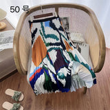 2025 New High-Rise Half-Dress Woman Tight Waist Ink Print Design Sense A-Character Skirt In The Long Folded Skirt