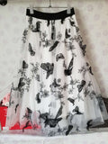 Three-Dimensional Butterfly Net Dress 2025 New Large Swing A Word Umbrella Skirt In The Long Skirt Women's Autumn And Winter Live Explosion