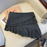 Spice Girls Burst Design Sense Irregular With Ribbon Cake Half-Dress Short Dress Woman