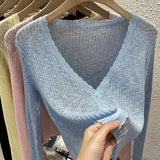 Small Fragrant Knitted Cardigan Thin Women's Ice Silk Loose Outer Sun Protection Coat Summer Short Top Long Sleeve