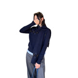 Ringge Scarf With Two Sets Of Women's Winter 2025 New Small College Wind Knitted Bottom Shirt Top
