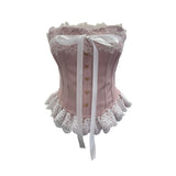 Court Style Lace Lace With Bow With Breast Pads With Bra Vest Short Strap Back Coat 2817