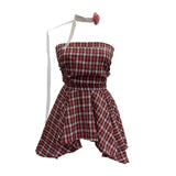 Spicy Wind Shoulder-To-Shoulder Tectorge Sling Waist-Le-Legged Skirt Wrapped-Sleeved Top 9231