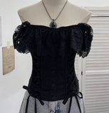 Real Shot Lace Spliced Fish Bone Girded Waist Sling Vest Female Summer With Chest Pad Wearing Rope Strap Bra Blouse 2863