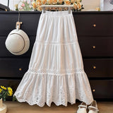 Fashion Age Reduction Lace Lace Skirt Women's Spring 2025 New High-Waist A Word Folded Loose Cake Skirt