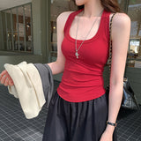 2025 New Hottie Hanging Neck Movement Sleeveless Small Vest Women Spring And Summer Wear Inside And Bottom Slings