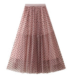 Autumn And Winter Net Yarn Half Body Cake Skirt Super Umbrella Skirt Long Heavy Industry Embroidery A Word Skirt Ponpong Net Yarn Skirt