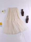 Net Dress 2025 Autumn And Winter New Net Color Bottom Skirt Small Fresh Long Skirt Small Fairy Dress