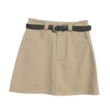 Real Shooting Kin Color High-Rise Thin Bag Hip Skirt 2025 New Hundred With Belt A Short Skirt 9997