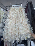 Heavy Industry Flower Three-Dimensional Petal Mesh Fairy Dress 2025 Autumn New Shading Long Umbrella Skirt Skirt 191