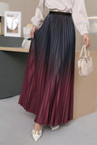 2025 New High-End Women's Dress Gradient Half-Dress Skirt Women's Long Dress High Waist Lengthened Version Of The 100-Folded Skirt