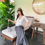 Old Money Wind Cotton Repair Button V-Neck Knitted Shirt Women's 2026 Summer New Unique Beautiful Thin Top