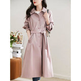 Classic Hepburn Style Long Wind Wind Wind 2025 Spring And Autumn New Fashion Personality Loose Tichale With Thin High-End Coat