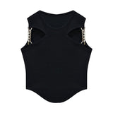 Spice Girl Chain Splicing Sling Sling Vest Female Design Sense Of Small Sexy Pure Desire Short-Sleeve-Less Thai Top