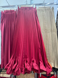 Specially For Women's Clothing New Temperament With Heavy Industry Petals Wood Ear 100 Folded Skirt