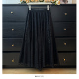 Lace Hook Hollow Half-Dress Woman Autumn High Waist Hanging Feeling Loose Folds Long Umbrella Skirt