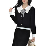 Korean Version Of Autumn And Winter New Doll Collar Soft-Creating Sweater Slim Thin Knitted Bottom Shirt Women's Yang Knitted Tops