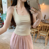 Unique And Beautiful Self-Looking U-Necked Word Vest T-Shirt Women Wear 2026 New Thai Beauty Small Sling