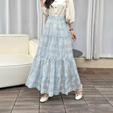 Trickflower Embroidery Half Dress Woman Summer 2026 New High-Rise Thin-Skinny Feeling A-Word Large Swing Umbrella Skirt Skirt
