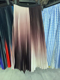 2025 New Women's Color Metallic Metallic Luster 100-Folded Dress Long Organ Skirt Half-Dress Skirt