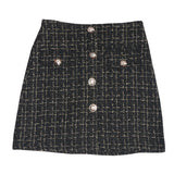 Small Fragrant A-Dress Dress Girl 2025 Autumn And Winter Silver Silk High-Waisted Lattice In Super Fire Bag Hip Skirt 8891