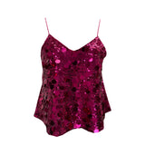 Real Shoot Hottie Sexy Night Club Heavy Bling Flash Shiny V Tie Sling Vest Sleeveless Top 3032