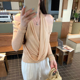 Lyselle Tiansian Two-Piece Long-Sleeved T-Shirt Girl 2026 Spring New Cross-Over Top