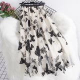 Three-Dimensional Butterfly Net Dress 2025 New Large Swing A Word Umbrella Skirt In The Long Skirt Women's Autumn And Winter Live Explosion