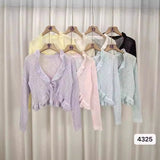 2025 Summer New Korean Version Of Sweet Lace Strap Design Sunscreen Knit Long-Sleeved Cardigan Women's Top