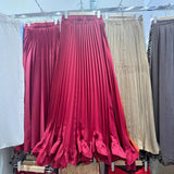 Specially For Women's Clothing New Temperament With Heavy Industry Petals Wood Ear 100 Folded Skirt