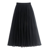 Two Sides Wearing Pit Strip Net Yarn 100-Fold Skirt 2025 Spring And Summer New Ice Silk A-Word Umbrella Skirt In The Long Skirt