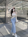 The Royal Sister Style Wears Sexy Sling Dress Women's Dress Autumn Bodydressed Little Mother Dress With A Long Ass Two Sets