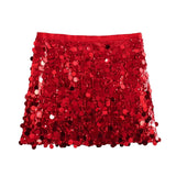 2025 Winter New Sexy A-Shaped Skirt High-Waisted Squine Miniskirt 3920139