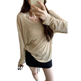2026 Early Spring Lazy Sleeveless Sleeveless Vest Long-Sleeved T-Shirt Two Sets Of Women's Summer New Sunscreen
