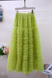 Real Shooting Autumn And Winter New 2025 Korean Original Heavy Industry Thousand Layer Wooden Ear Cake Skirt Beautiful Long Pony Dress