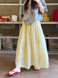 Heavy Industry Hollow Embroidery Big Swing Dress Women's Spring 2026 New High-Waist A Word Loose Fashion Skirt